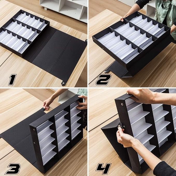 PU Leather 18 Slots Eyeglass Organizer Elegant Display & Storage Box  