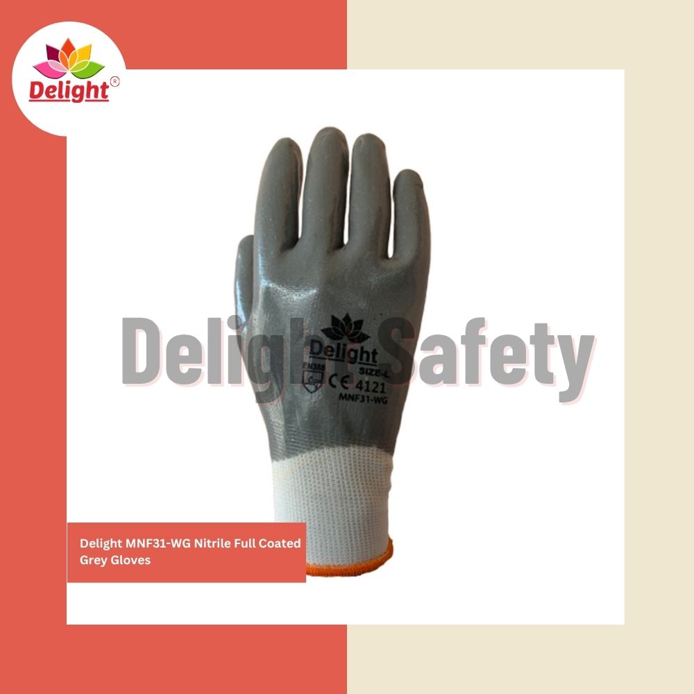 Delight MNF31-WG Nitrile Full Coated Grey Gloves