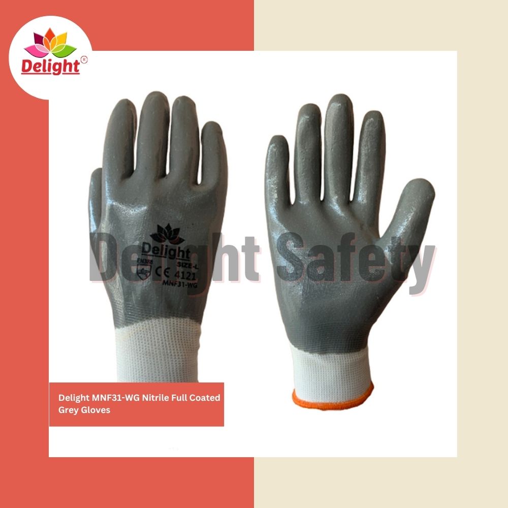 Delight MNF31-WG Nitrile Full Coated Grey Gloves
