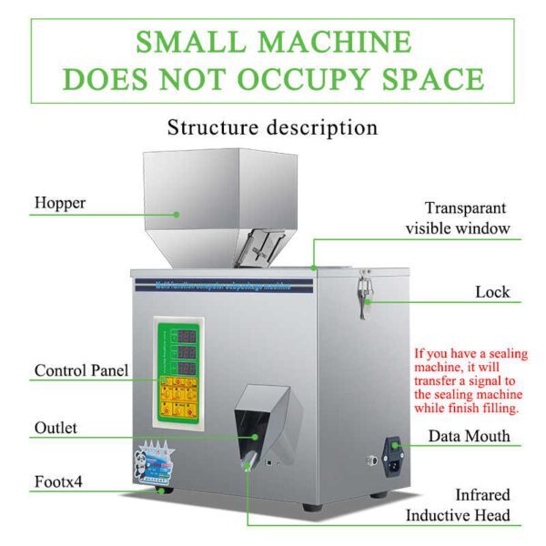 20 to 200 grams powder filling machine