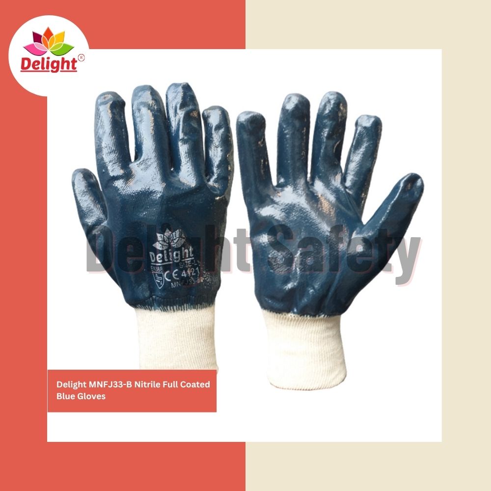Delight MNFJ33-B Nitrial Full Coated Blue Gloves