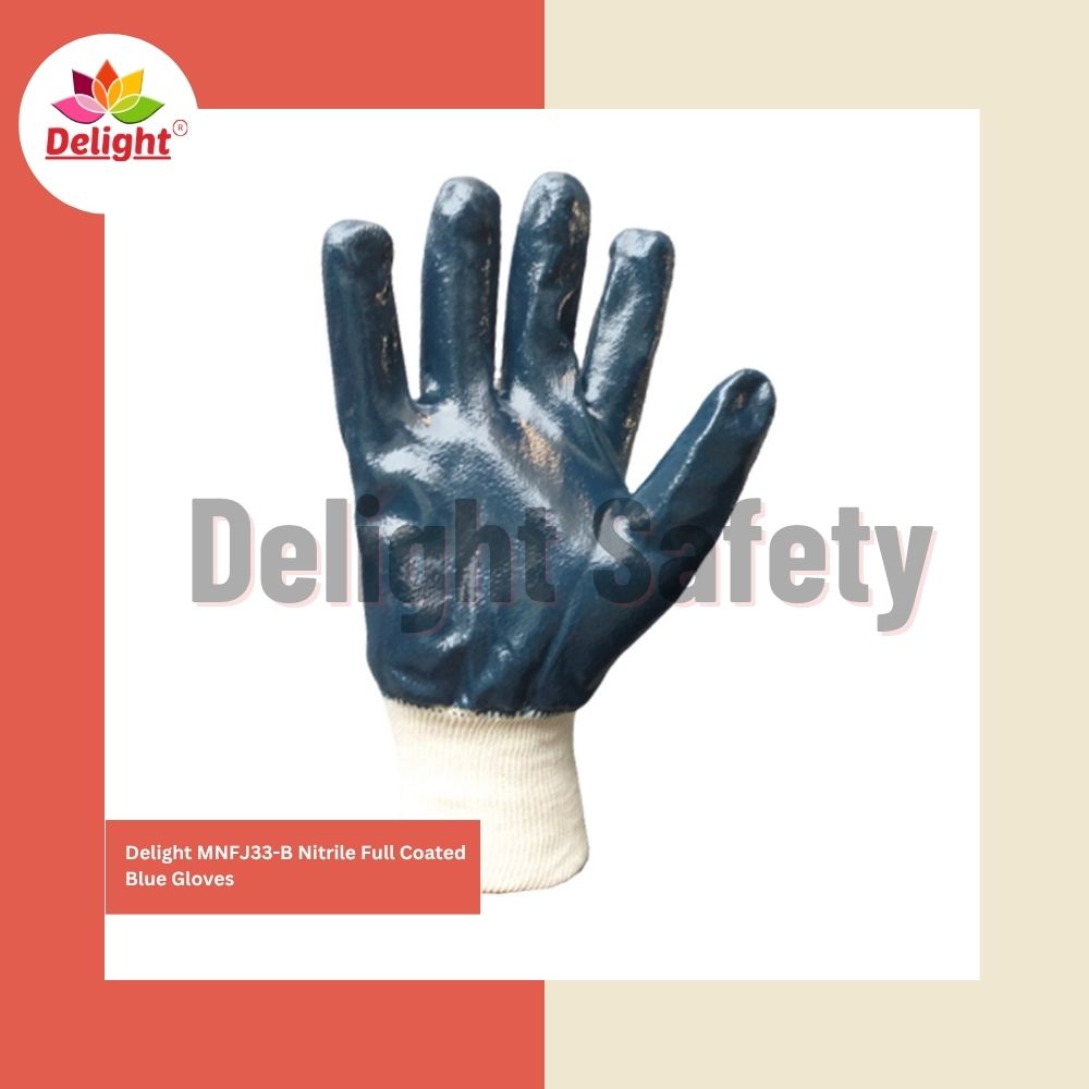 Delight MNFJ33-B Nitrial Full Coated Blue Gloves