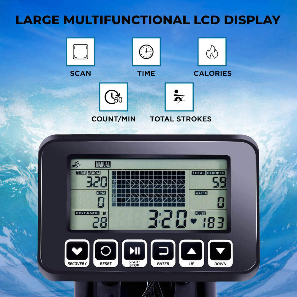 RWC-1000 Semi-Commercial Water Rowing Machine for Home use