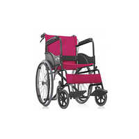 Deluxe Foldable Wheel Chair - High-grade Steel Frame, 63cm Width, Black & Silver | Detachable Leg Support, Nylon Safety Belt, Large Solid Rubber Wheels