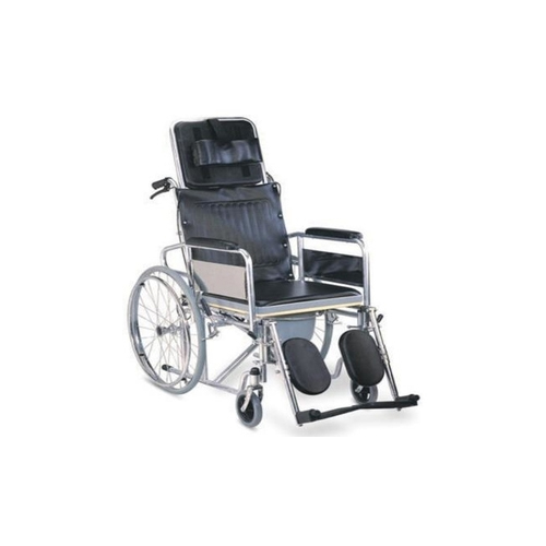 Reclining Foldable Wheel Chair With Commode