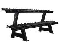 Pdr-5 Dumbbells Rack - Steel Frame, 214x70x44cm, Black/grey | 5-tier Storage, Anti-slip Base, Easy Access Design