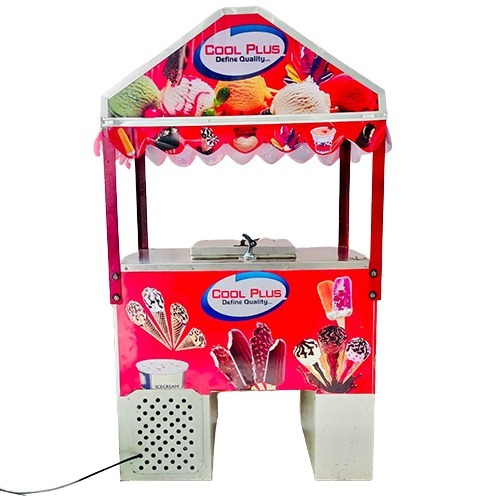 Pull Cart Ice Cream Freezer Trolley