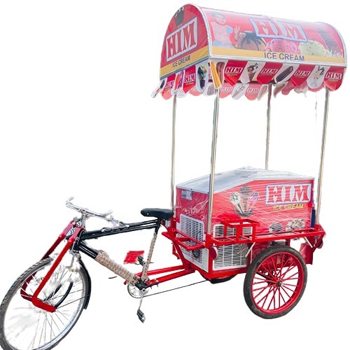 Pull Cart Ice Cream Freezer Trolley