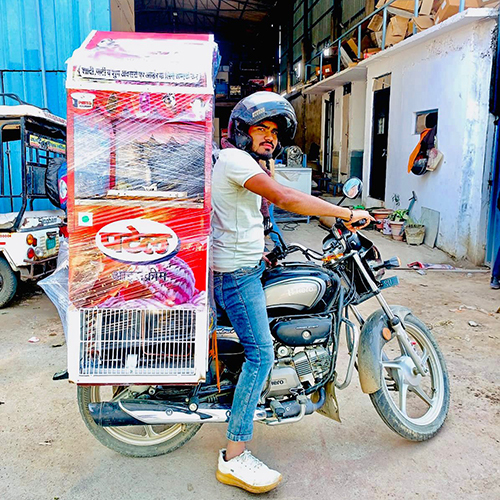 Pull Cart Ice Cream Freezer Trolley