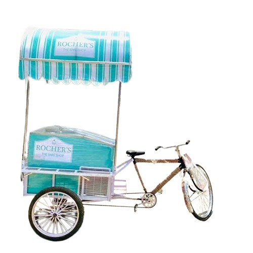 Blue Pull Cart Ice Cream Freezer Trolley