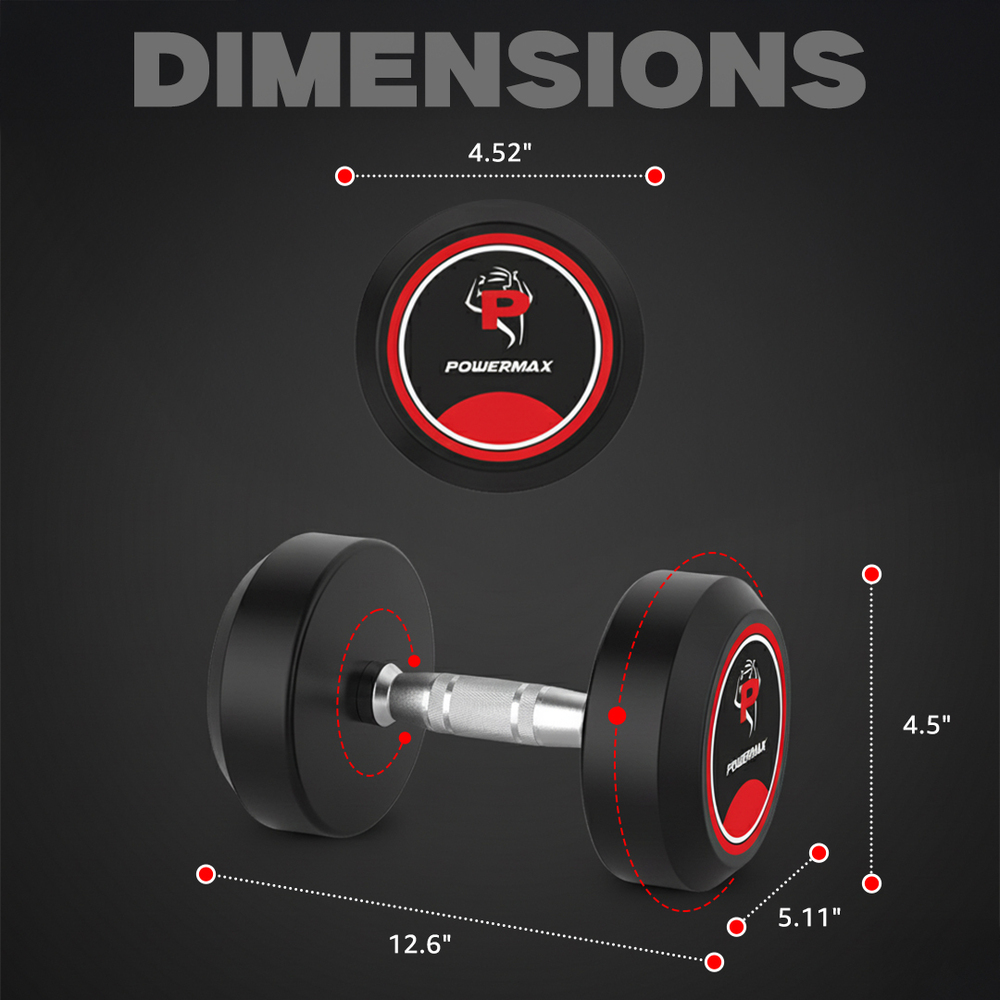 DRR-12.5 12.5KG Pair Rounded Rubber Dumbbell