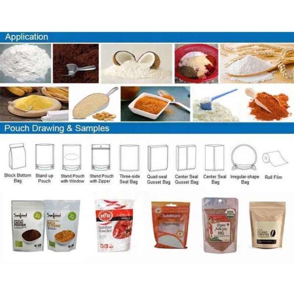 10 to 1500 grams powder filling machine