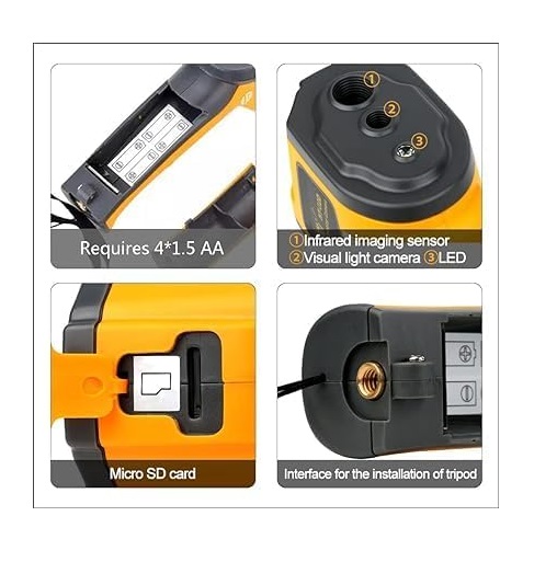 True Sense Handheld Infrared Thermal Imaging Camera With IR Resolution 1024 Pixels, HT-02D