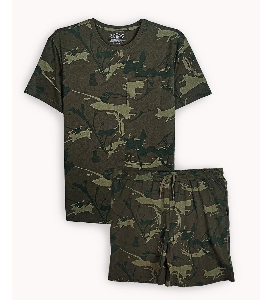 M11568 REDTAG Mens Camo Printed Shorty Set