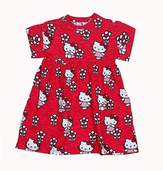 G22172 HELLO KITTY Girls Printed Dress