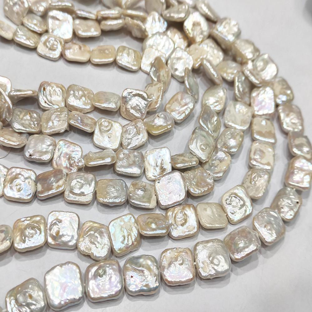 Natural Pearl Cushion Square Shape 15-16mm Beads Sold per strand 15 inches
