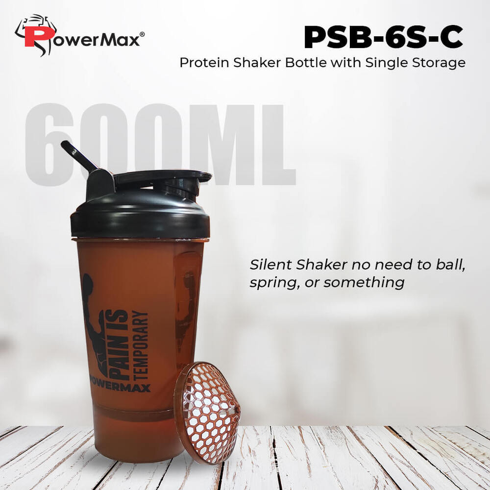 PSB-6S-C (600ml) Protein Shaker Bottle with Single Storage