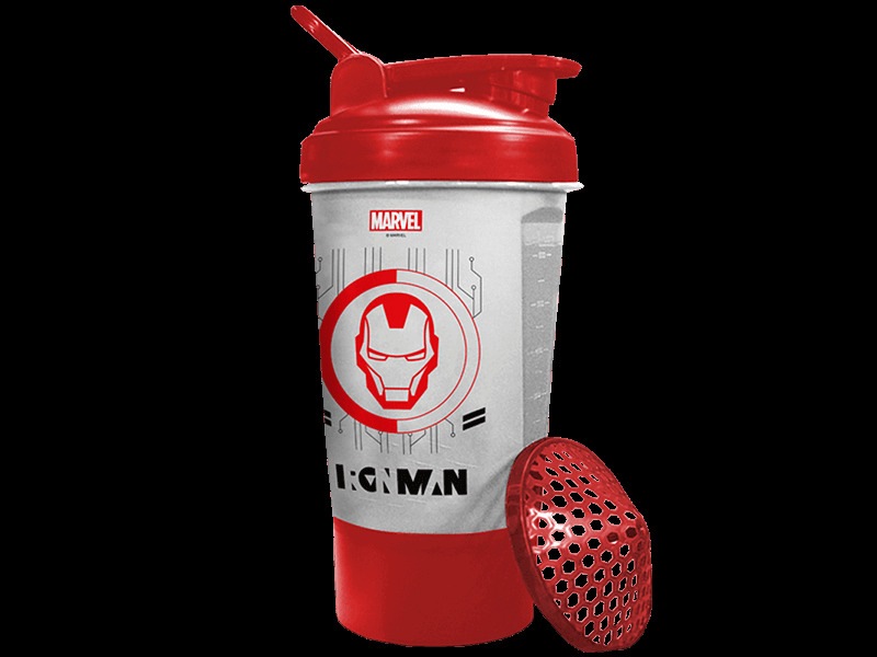 MSB-6S-IM-CL (600ml) IRONMAN Marvel Edition Protein Shaker Bottle with Single Storage