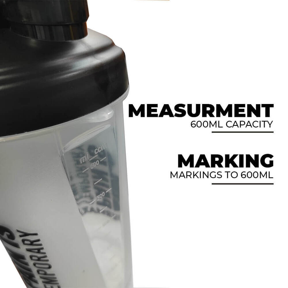 PSB-6S-W (600ml) Protein Shaker Bottle with Single Storage