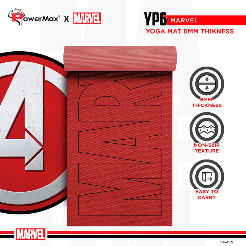 YP6-1.1 Marvel PVC Yoga mat with Bag for Gym Workout