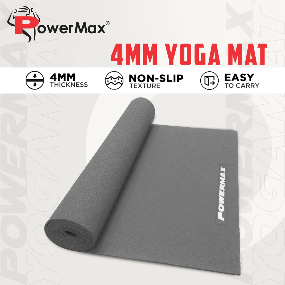 4mm Thick Premium Exercise Grey Color Yoga Mat