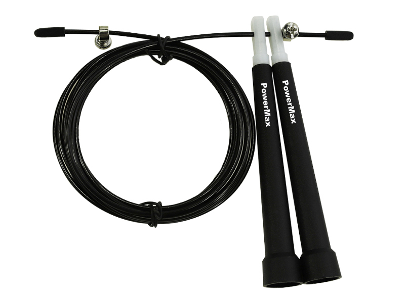 JP-2 (Black) Exercise Speed Jump Rope With Adjustable Cable