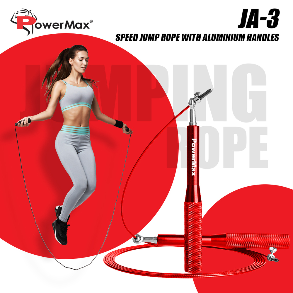 JA-3 (Red) Exercise Speed Jump Rope With Adjustable Cable