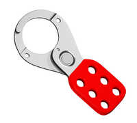Hasp Small With Red Vinyl Handle Lock