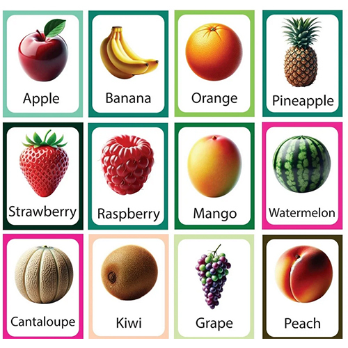 Fruits Name Flash Cards