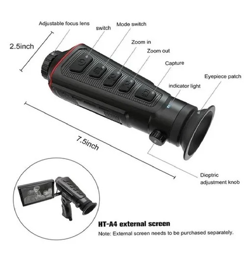 HTI Mini Outdoor Thermal Night Vision Telescope Monocular Scope With Imaging Camera, HT-A4