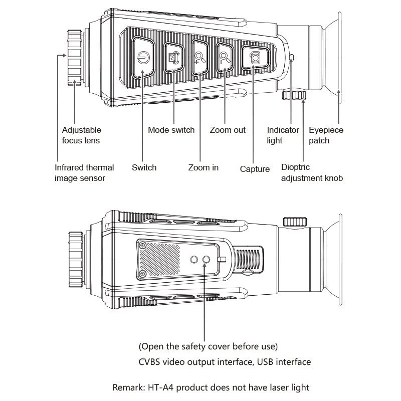 HTI Mini Outdoor Thermal Night Vision Telescope Monocular Scope With Imaging Camera, HT-A4