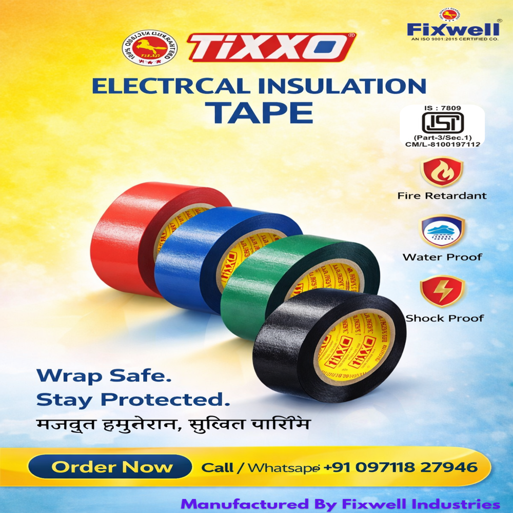 Tixxo 6 Mtr Fr-self Adhesive Pvc Electric Insulation Tape - Color: Multiple