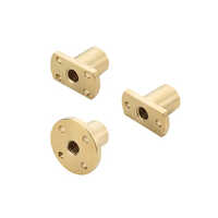 Flange Type Lead Nut - Bronze, 12mm Bore X 38mm Length, Acme Thread | Flanged Head, 4 Mounting Holes, Corrosion Resistant, Din & Is Standard