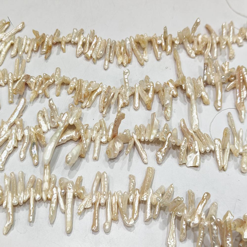 Natural Pearl Pencil Finger Shape 15 to 45mm Beads Sold per strand 16 inches