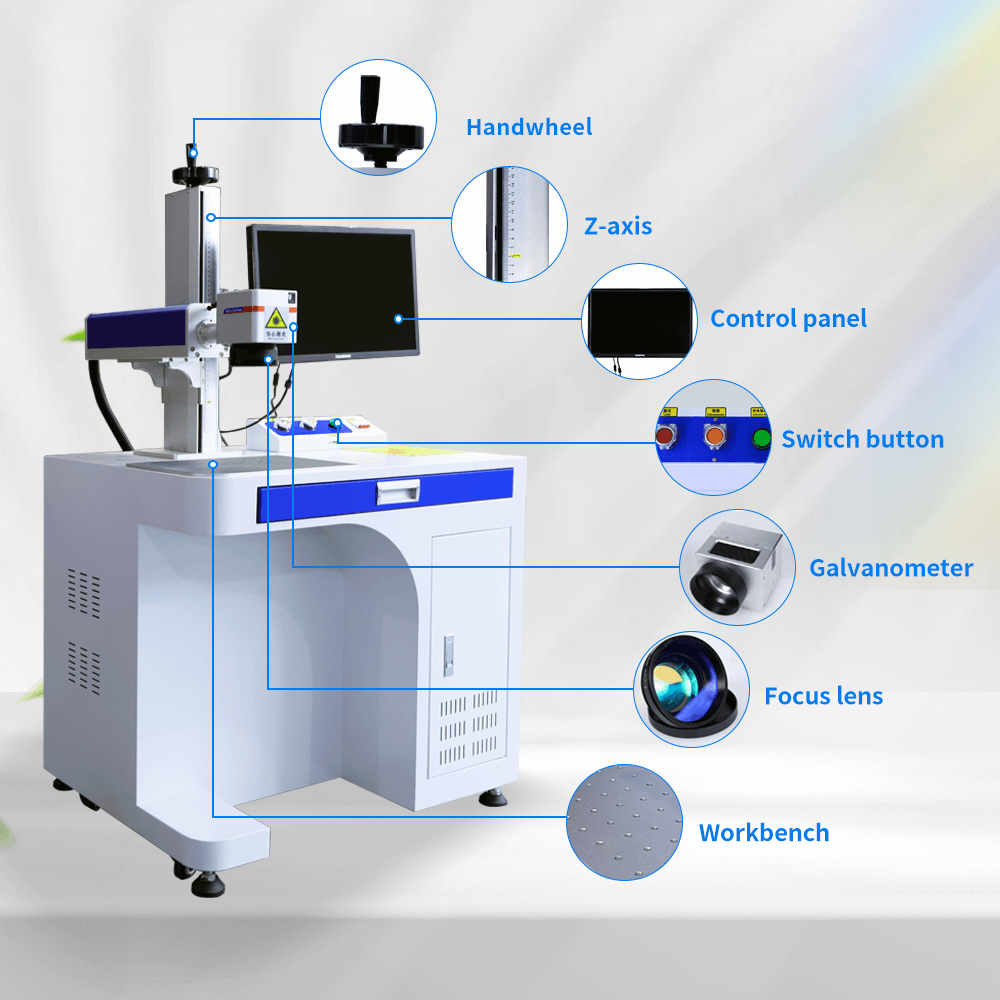 Industrial Laser Marking Machine - Color: White