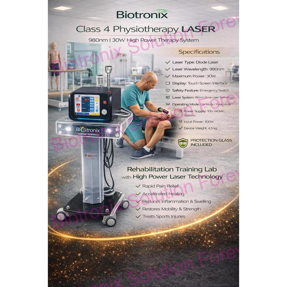 High Intensity Class 4 Laser Physiotherapy Device for Orthopedic Rehabilitation