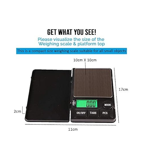 True Sense Notebook Series Digital Scale With 5 Digits LCD Display 0.01 Gm - 500 Gm (Black), A102