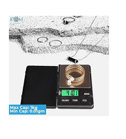 True Sense Notebook Series Digital Scale With 5 Digits LCD Display 0.01 Gm - 500 Gm (Black), A102