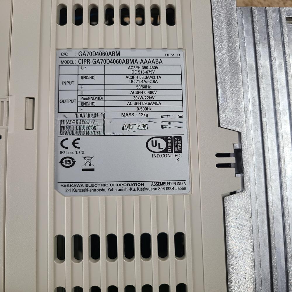 CIPR-GA70D4568ABMA - Yaskawa Ac Drive GA700