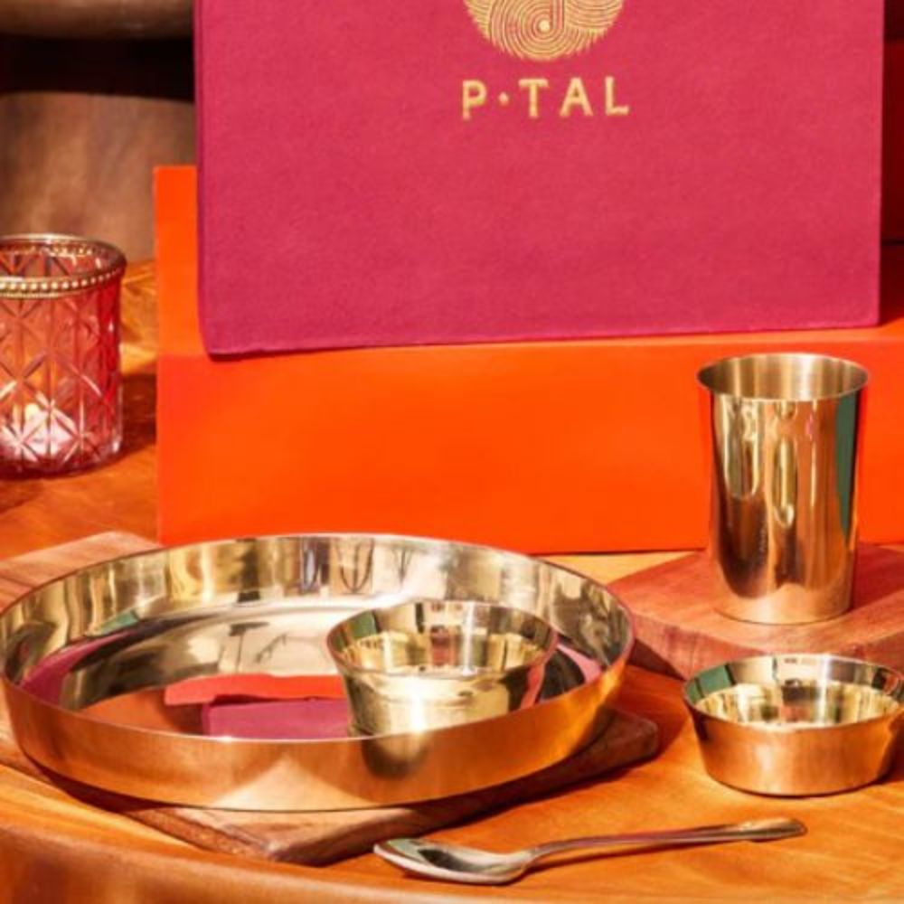 Premium Kansa Bronze Dinner Set Traditional Indian Thali Set for Royal Dining Experience