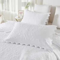 Pillow Shams - 100% Cotton, Queen Size, White, Soft Mercerized Finish | Envelope Closure, Breathable, Fade-resistant