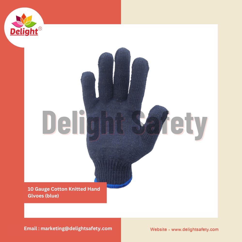  Delight 7 Gauge Cotton Knitted Hand Gloves (Blue)