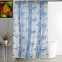 Blue Shower Curtain - Woven Polyester 180x200 Cm, Blue | Waterproof, Mildew Resistant, Quick Drying, Rustproof Grommets