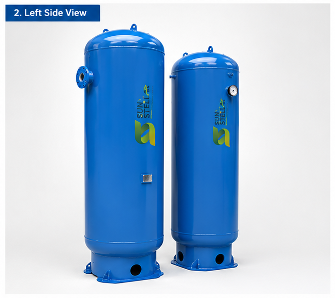 Industrial Air Receiver Tank - Air Flow Capacity: 500-10000 Litre/Min Liter (L)