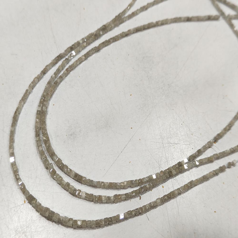 Natural Milky Ice Grey Diamond Cube Box Faceted Beads Certified Diamond beads Size 1.5mm to 2mm