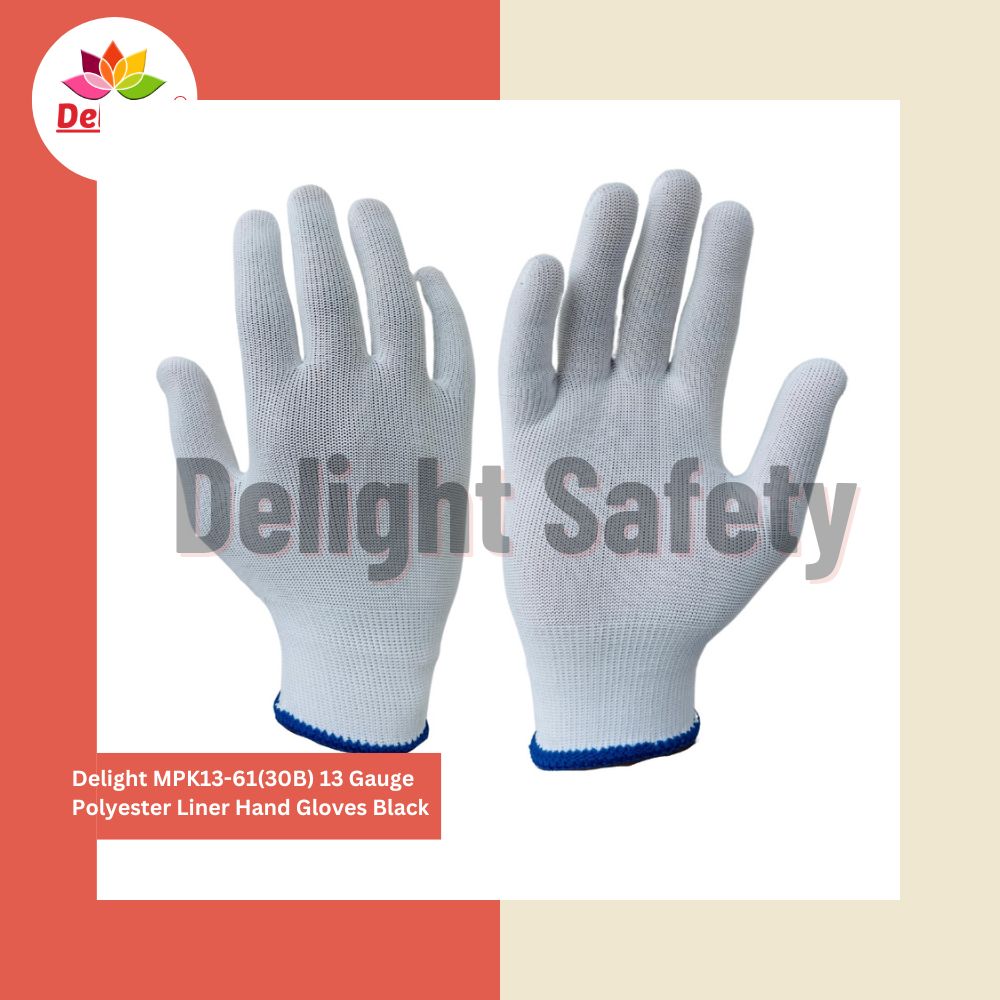 Delight MPK1361-W, 13 Gauge White Polyester Knitted Gloves
