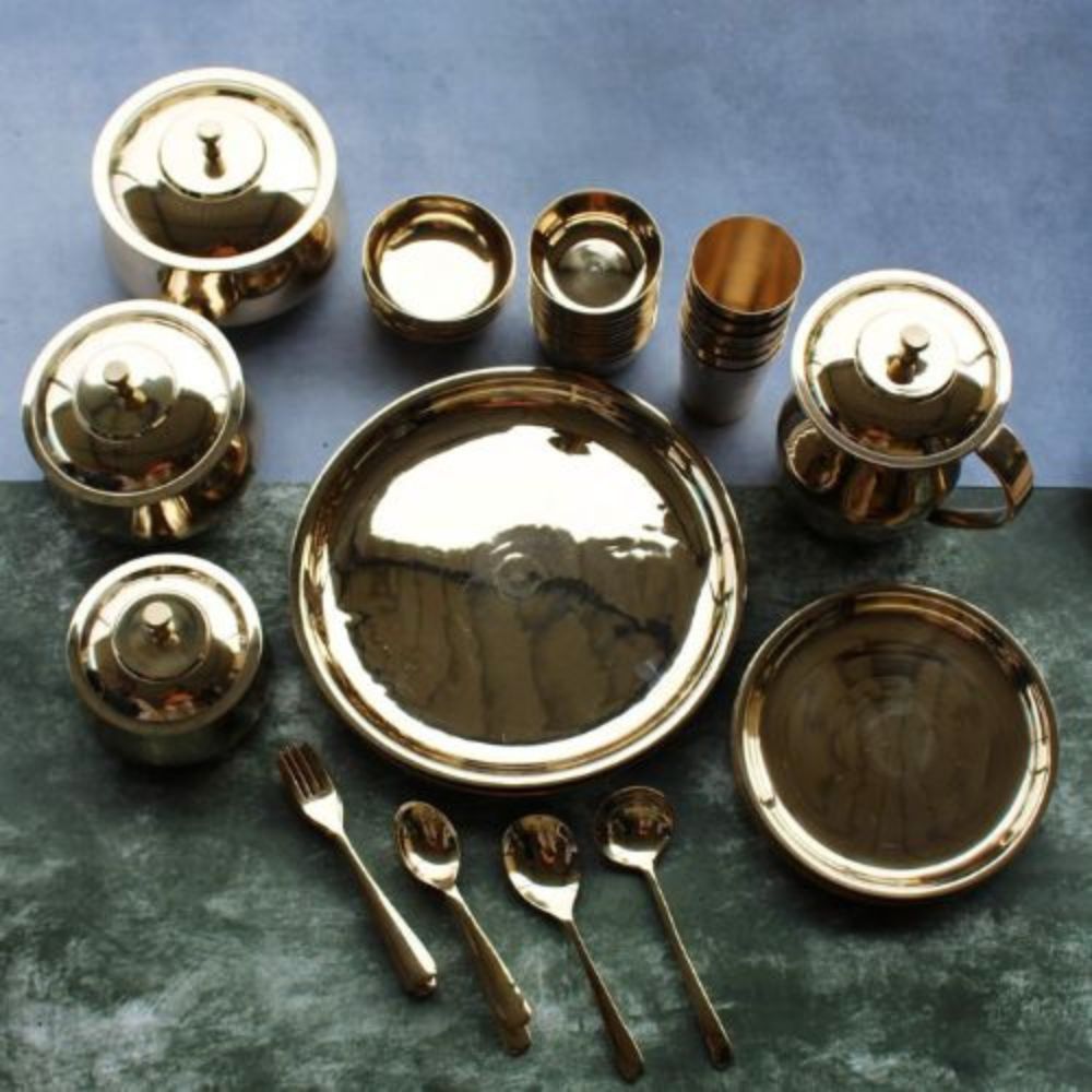 Heavy Quality Kansa Bronze Dinner Set Durable and Elegant Serveware for Daily Use