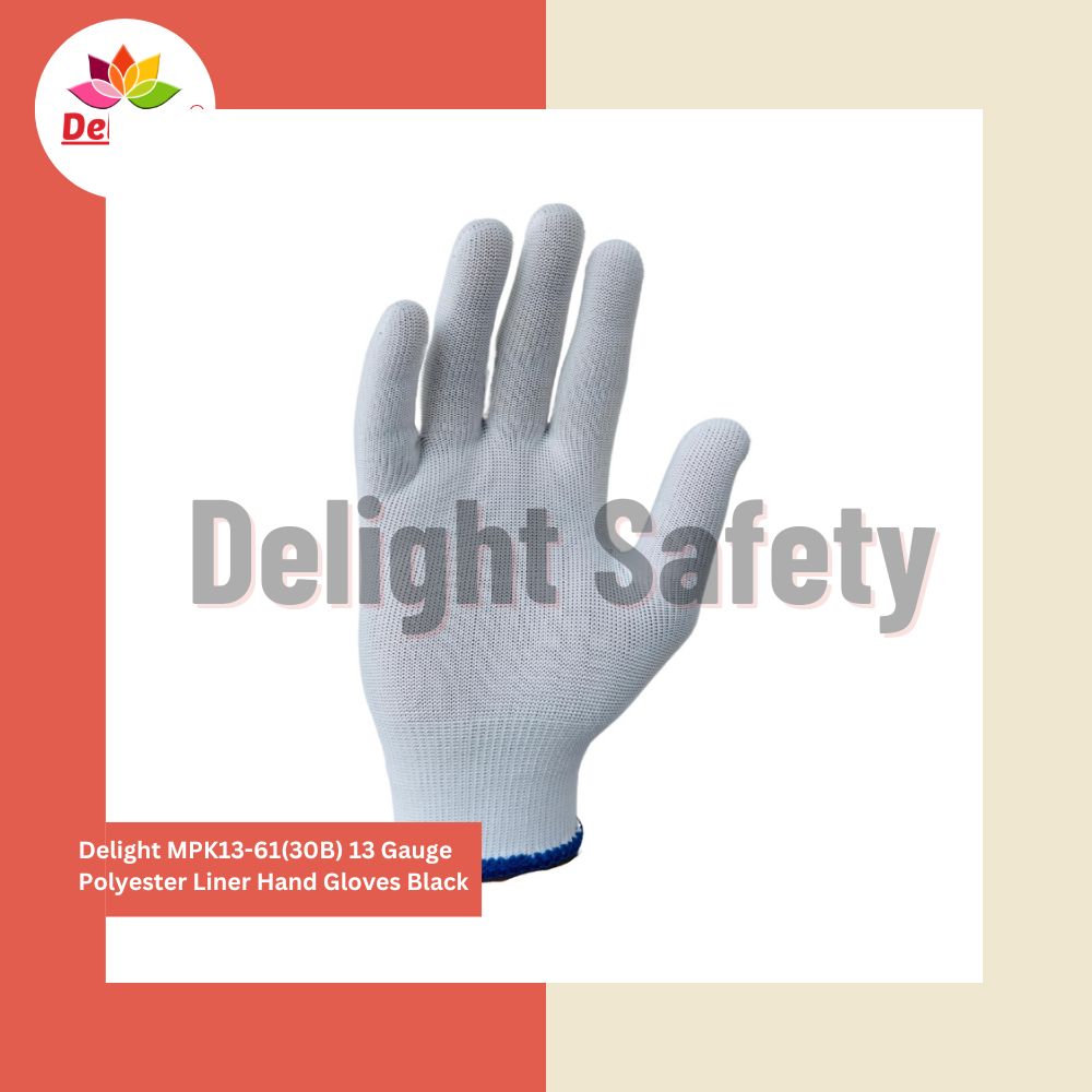 Delight MPK1361-W, 13 Gauge White Polyester Knitted Gloves