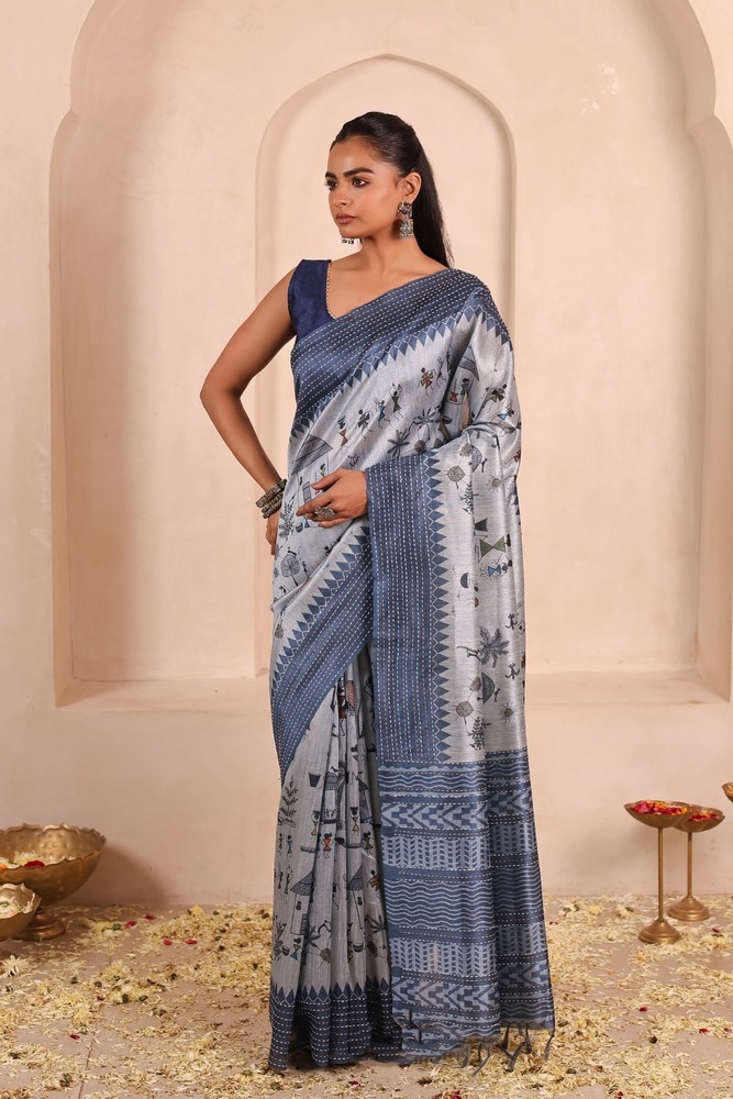Warli Meets Katha Saree