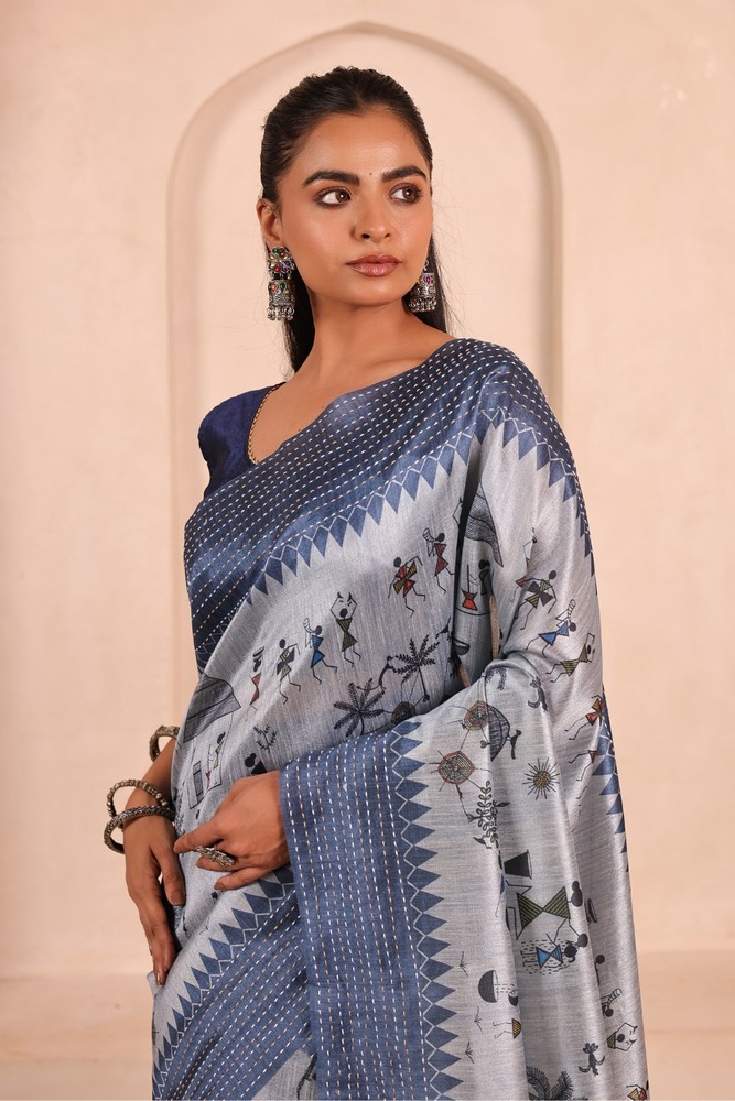 Warli Meets Katha Saree